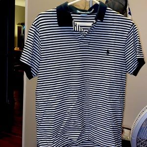 Men’s Polo Brand Black and White Striped Polo